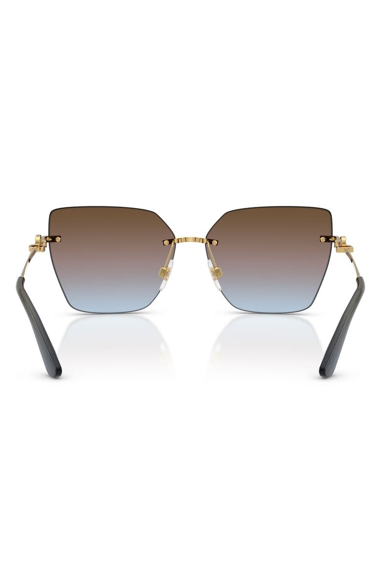 Dolce&Gabbana 62mm Oversize Gradient Cat Eye Sunglasses, Alternate, color, Gold / Azure Pink Brown