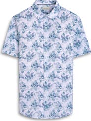 Bugatchi Orson Floral Short Sleeve Linen Button-Up Shirt