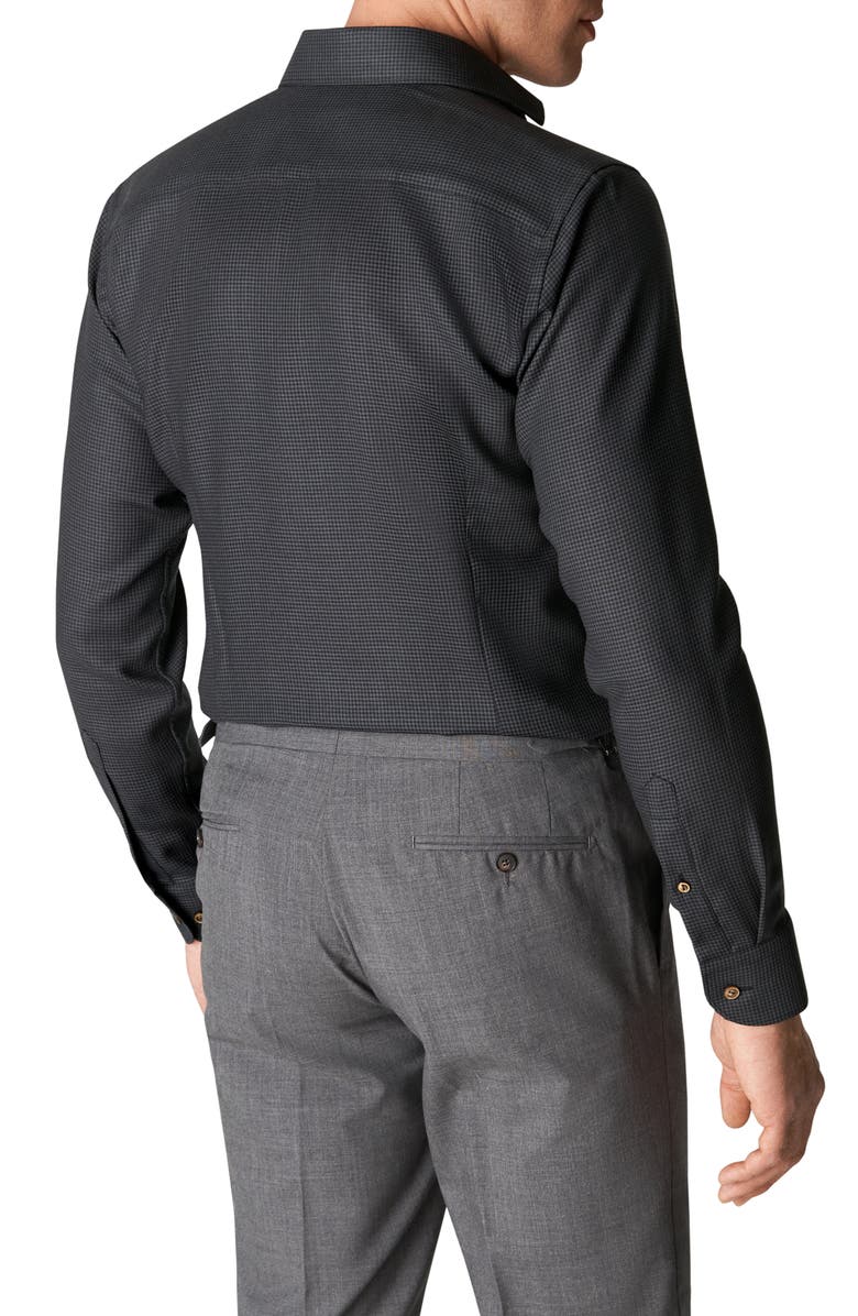Eton Contemporary Fit Houndstooth Merino Wool Dress Shirt, Alternate, color,
