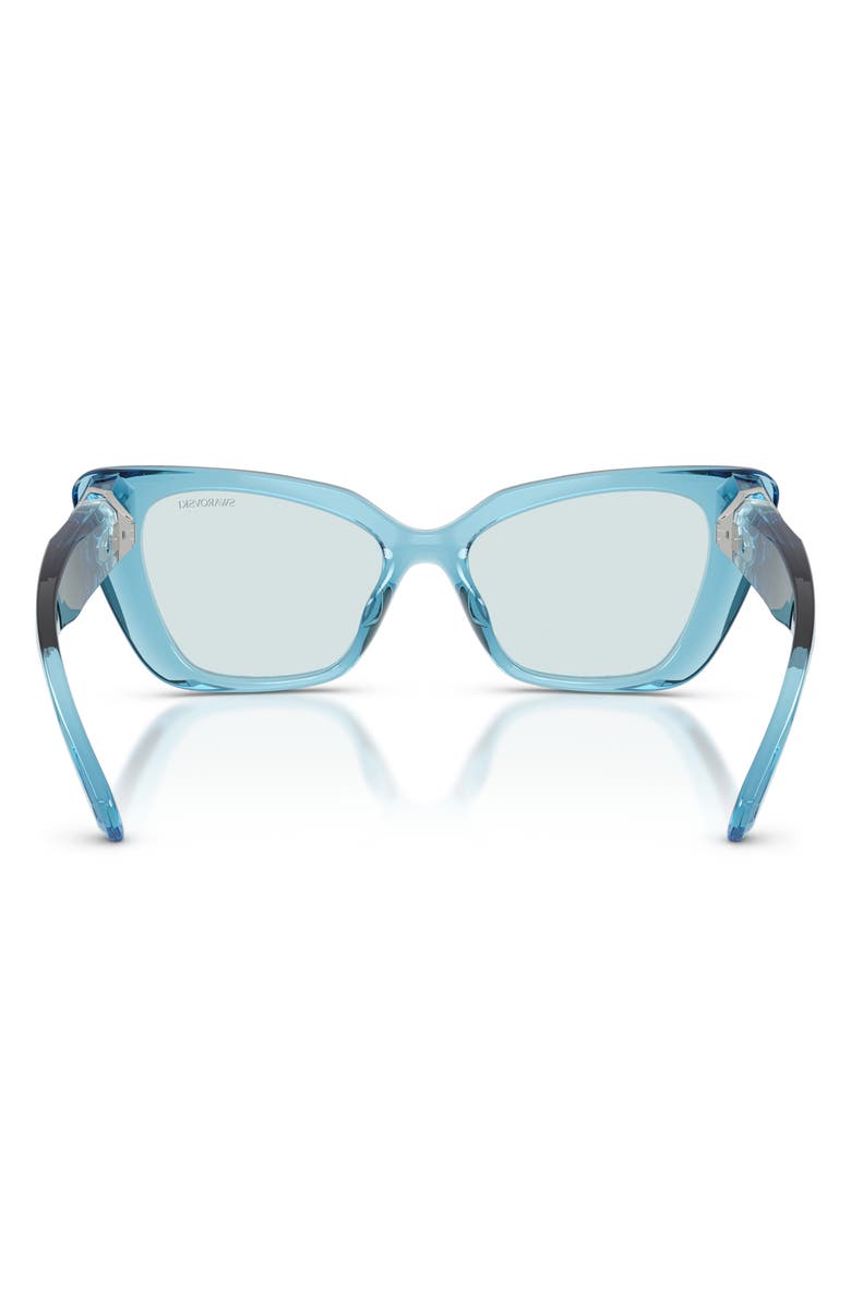 Swarovski 54mm Cat Eye Sunglasses, Alternate, color, Transparent Blue / Photo Azure