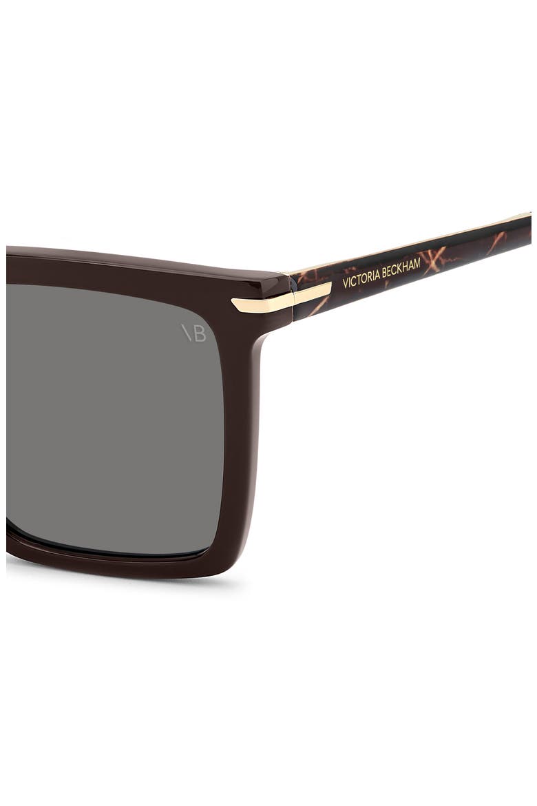 56mm Square Sunglasses, Alternate, color, BROWN/ GREY
