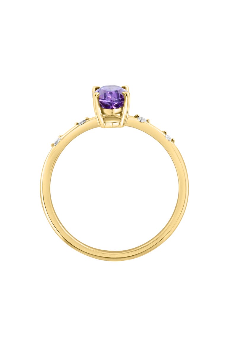 14K Yellow Gold Amethyst & Diamond Ring, Alternate, color, PURPLE