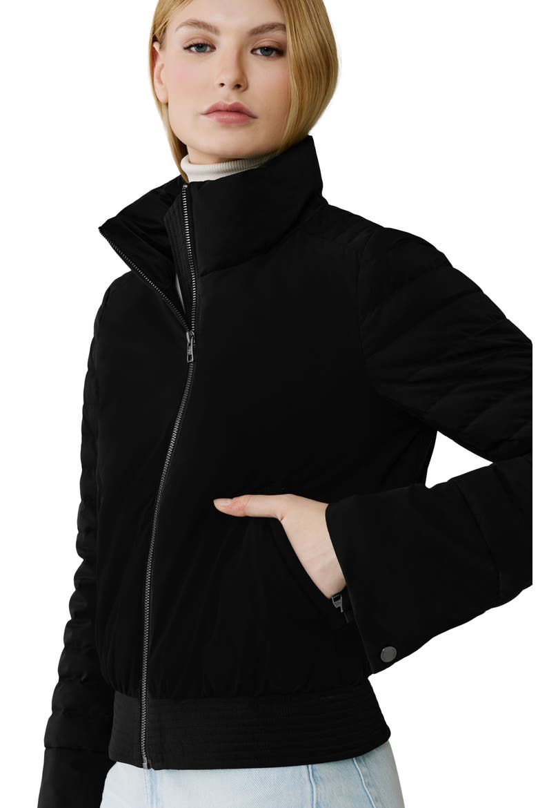Isabella Water Repellent 700 Fill Power Down Bomber Puffer Coat, Alternate, color, BLACK