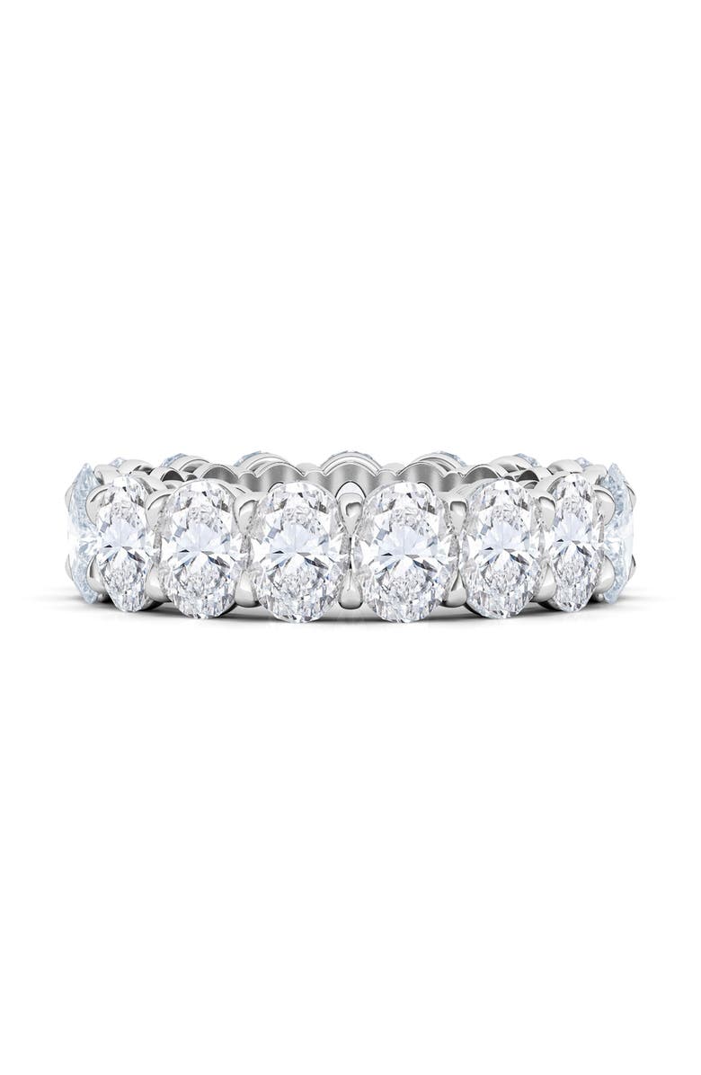 HauteCarat Oval Cut Lab Grown Diamond Eternity Band, Alternate, color, White Gold