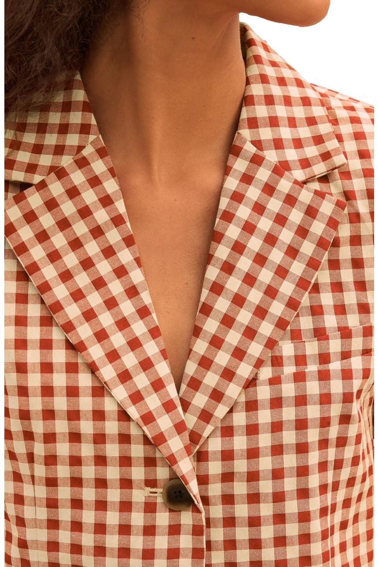 Gingham Button-Up Short Sleeve Shirt, Alternate, color, RED