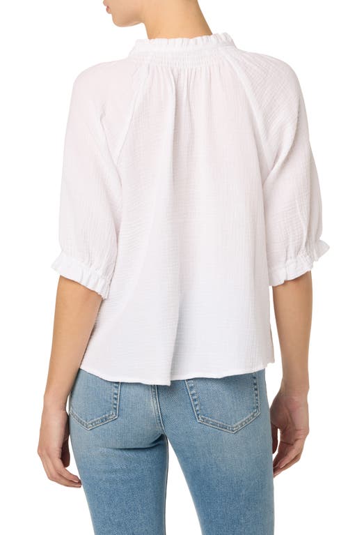 Joe's Elbow Sleeve Cotton Gauze Top In White
