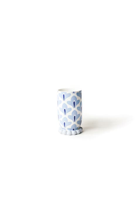Iris Blue Medium Cylinder Vase with Knobbed Foot