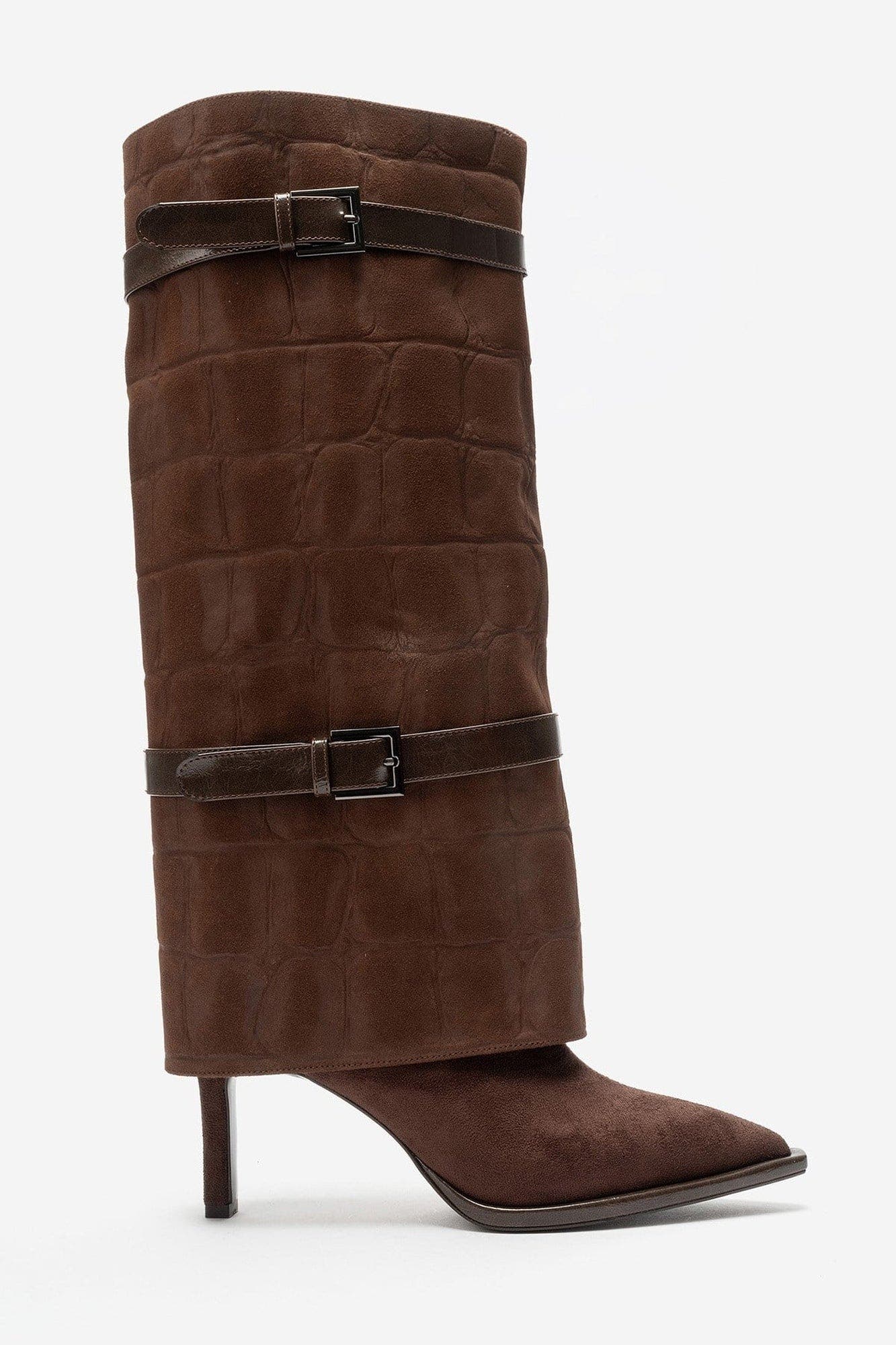 Pien Stiletto Knee High Boot, Alternate, color, Brown Suede