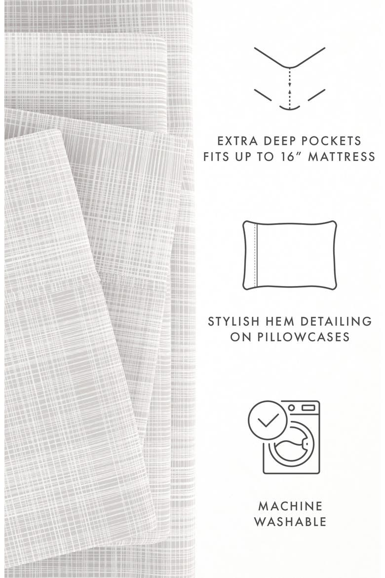 HOME SPUN Premium Ultra Soft Thatch 4-Piece Bed Sheet Set, Alternate, color, GRAY