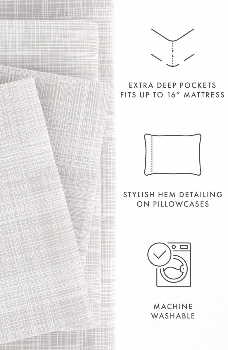 HOMESPUN HOME SPUN Premium Ultra Soft Thatch 4-Piece Bed Sheet Set, Alternate, color, Gray