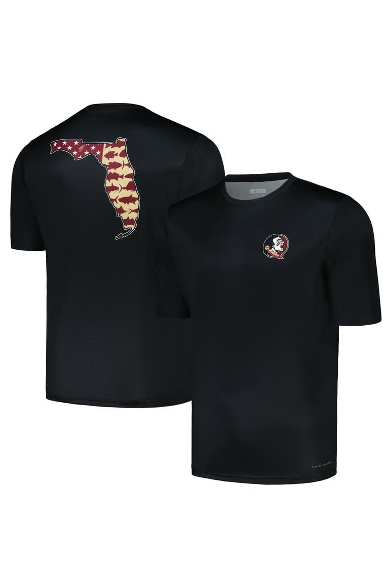 Men's Columbia Black Florida State Seminoles Terminal Tackle State Omni-Shade T-Shirt, Main, color, Black