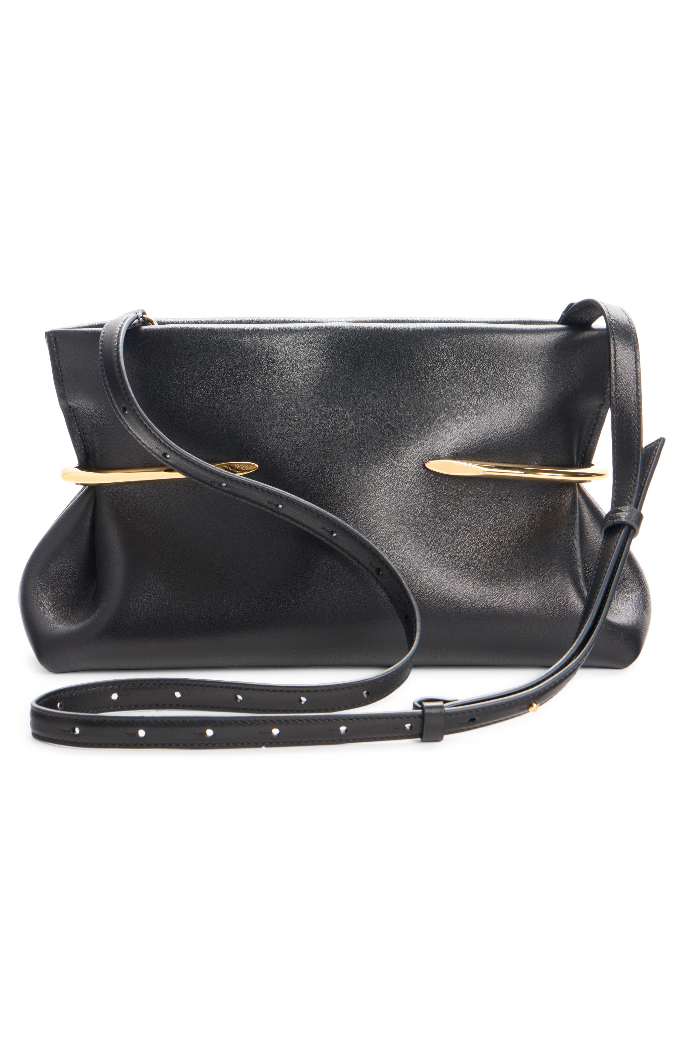 Givenchy Pinch Soft Leather Clutch, Alternate, color, Black