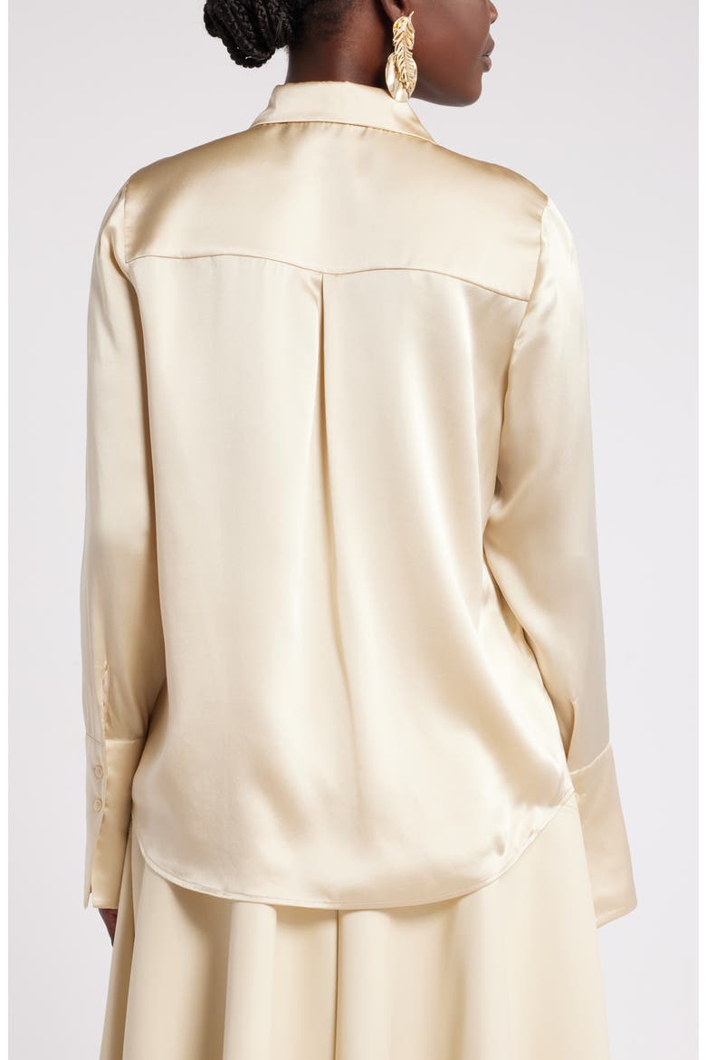 Megan Renee Silk Button-Up Shirt, Alternate, color, BEIGE BURNT