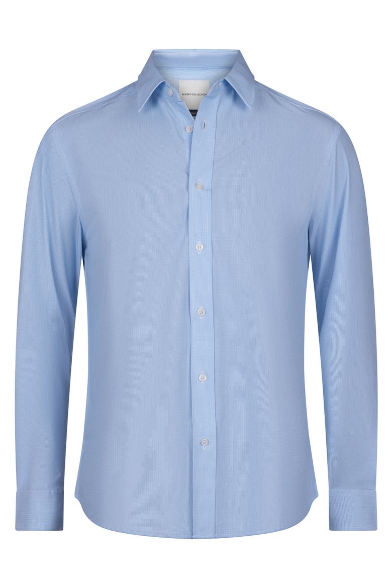 Stretch Long Sleeve Button Up Shirt, Main, color, 40 BLUE