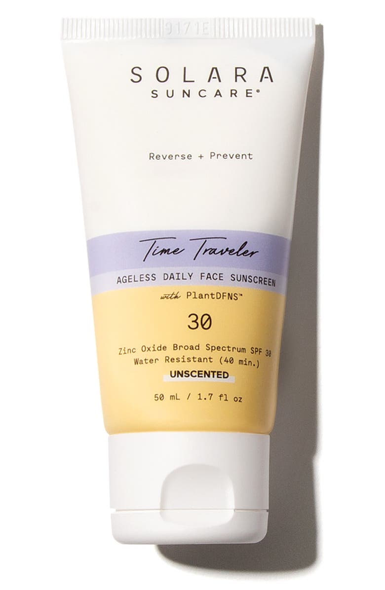 SOLARA SUNCARE Time Traveler Ageless Daily Face Sunscreen SPF 30, Main, color, 