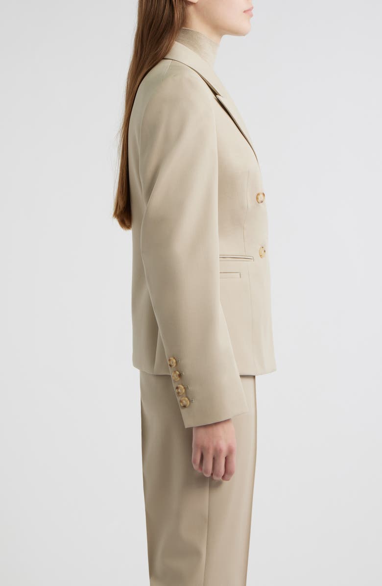 BOSS Jiamia Double Breasted Virgin Wool Blazer, Alternate, color, Pumice