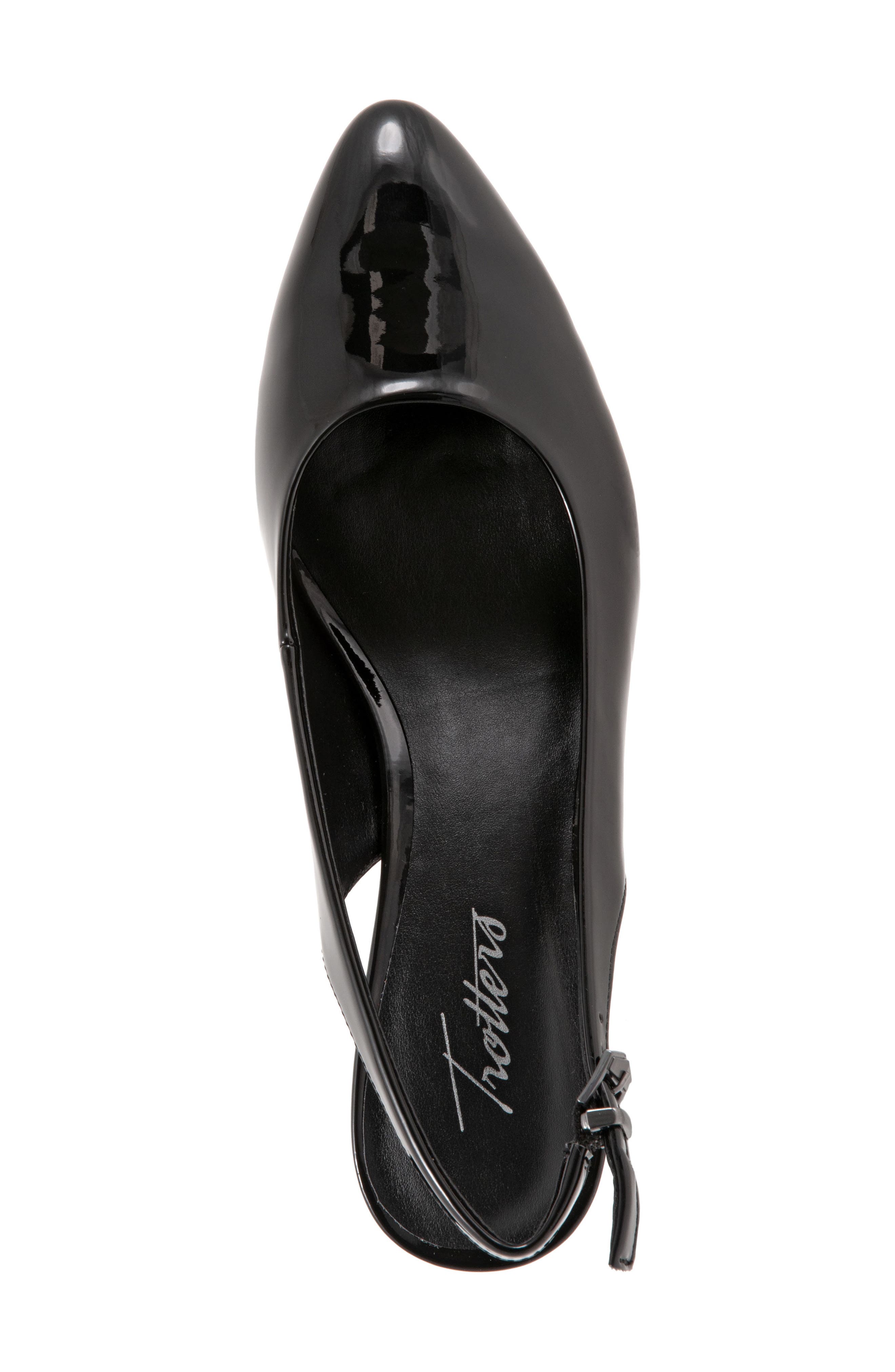 Keely Kitten Heel Slingback Pump, Alternate, color, BLACK FAUX PATENT LEATHER