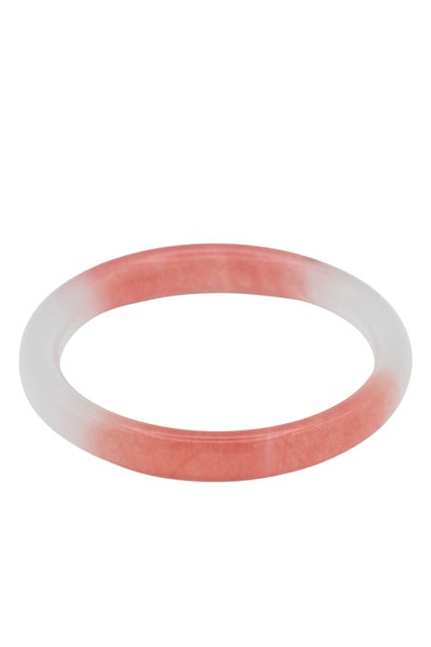 Blush Skinny Pink Skinny Round Jade Stone Bangle