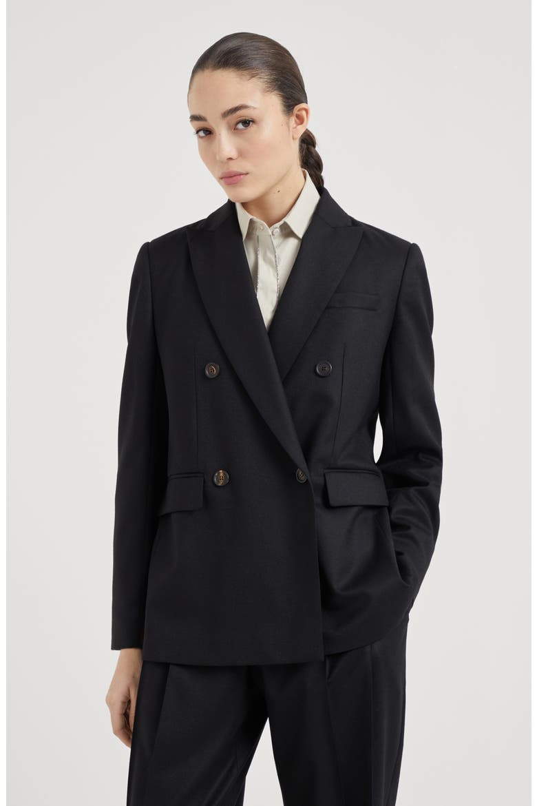 Flannel blazer, Alternate, color, Black