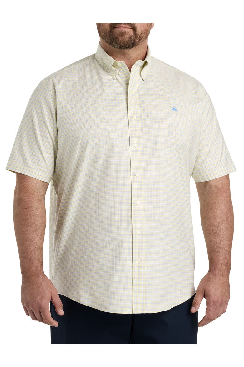 Big & Tall Non-Iron Oxford Sport Shirt, Main, color, YELLOW FRAMED WP