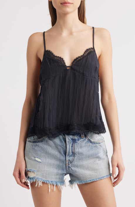 Free People Eye Candy Open Back Lace Trim Camisole