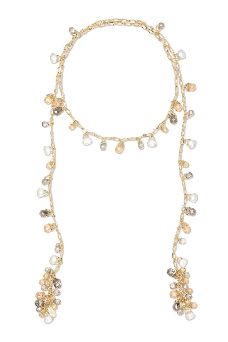 Brielle Wrap Necklace, Alternate, color, BROWN MULTI/ GOLD