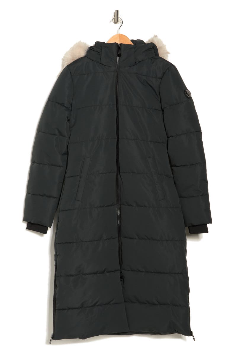 Noize Winter Long Parka with Faux Fur Trim, Alternate, color, Spruce