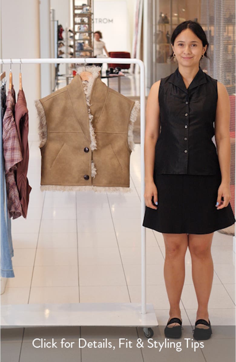 Clara Faux Shearling Reversible Vest, sales video thumbnail