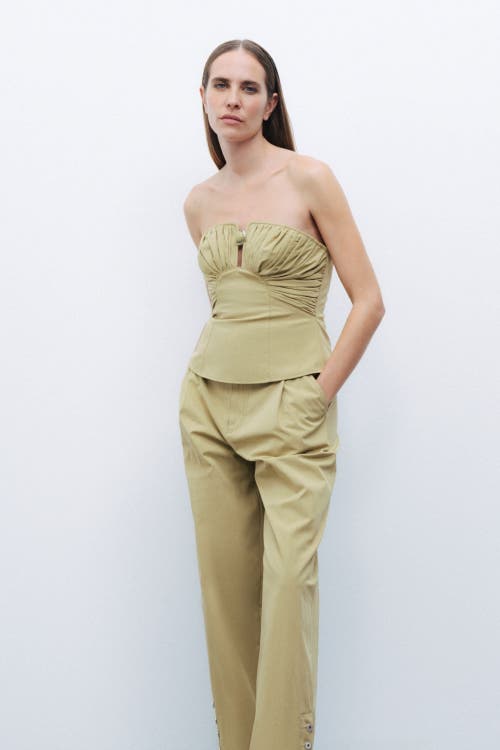 NOCTURNE NOCTURNE ALMOND-ACCENTED CROP TOP 