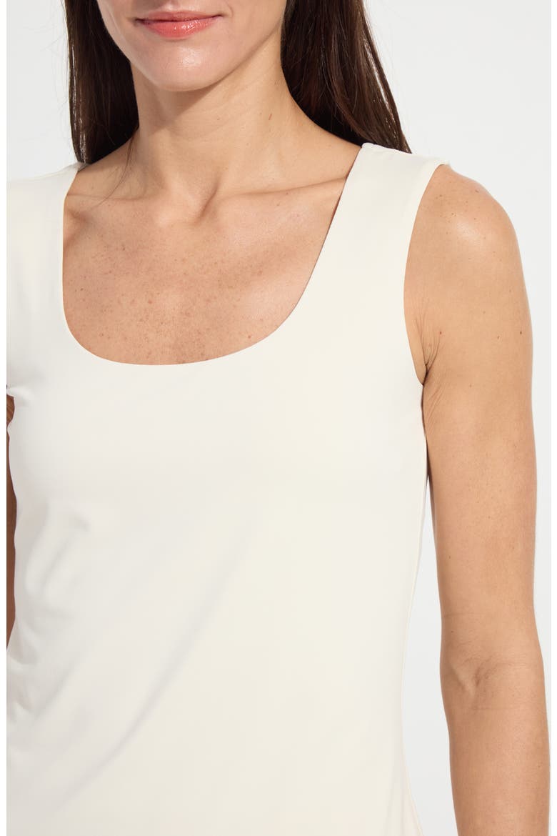 'Lyssentials Evie Scoop Neck Tank, Alternate, color, MACADAMIA