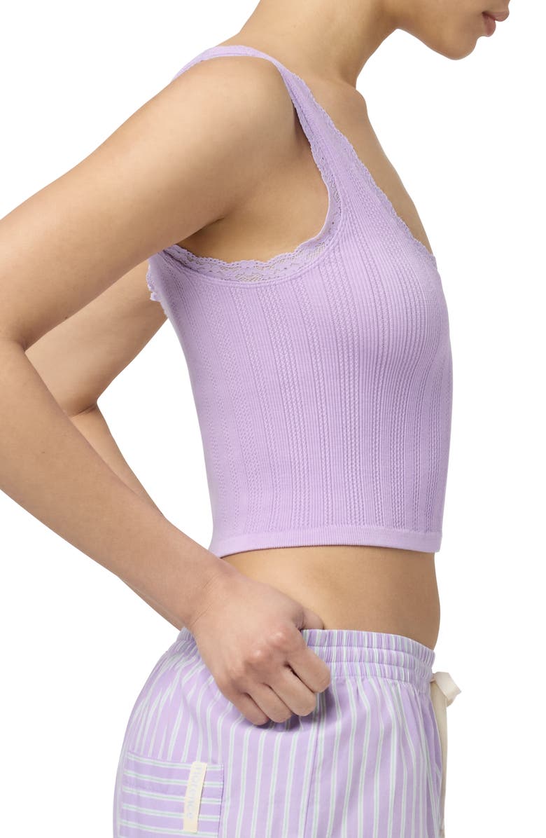 Florence by Mills Lace Trim Crop Tank, Alternate, color, Millie Lavender