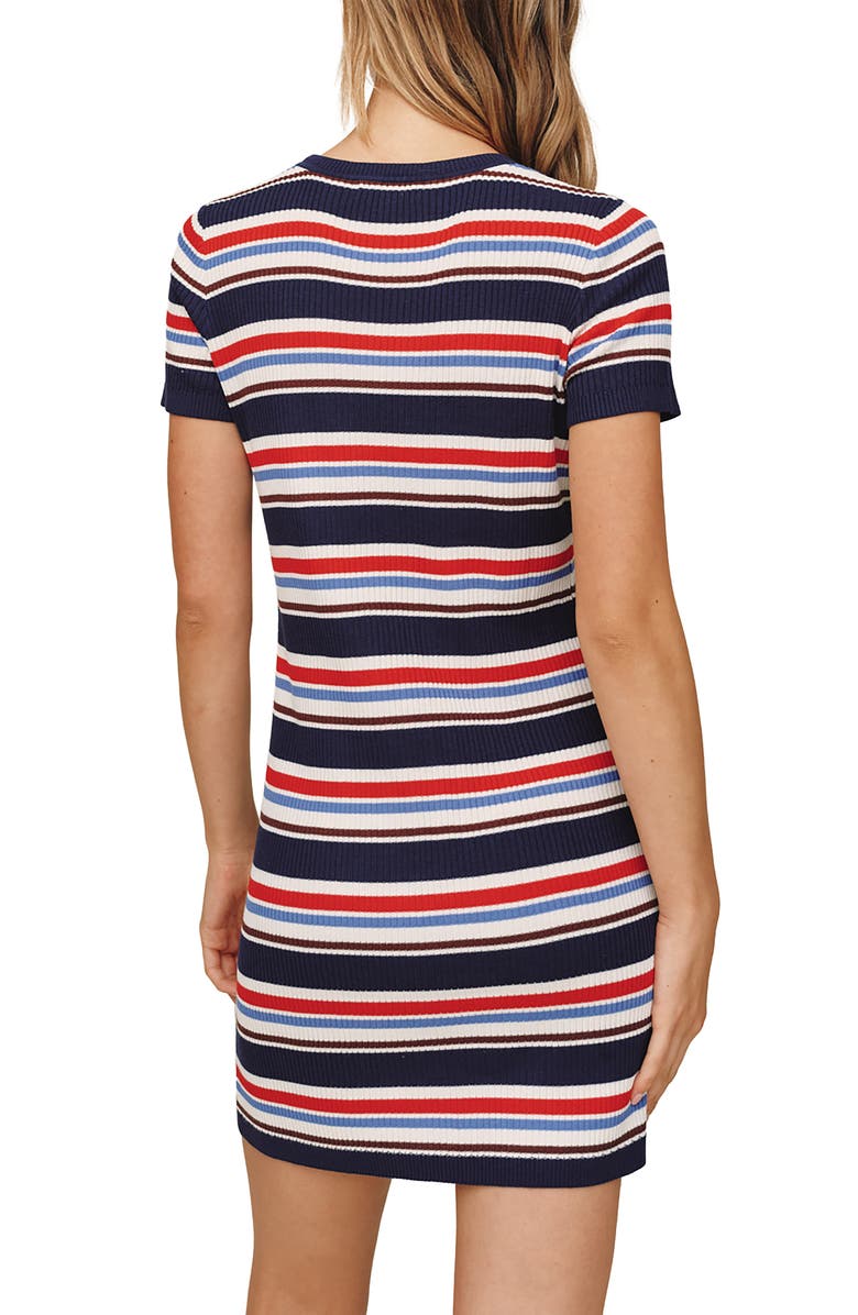 Bella Dahl Stripe Rib Minidress, Alternate, color, Seaside Stripe