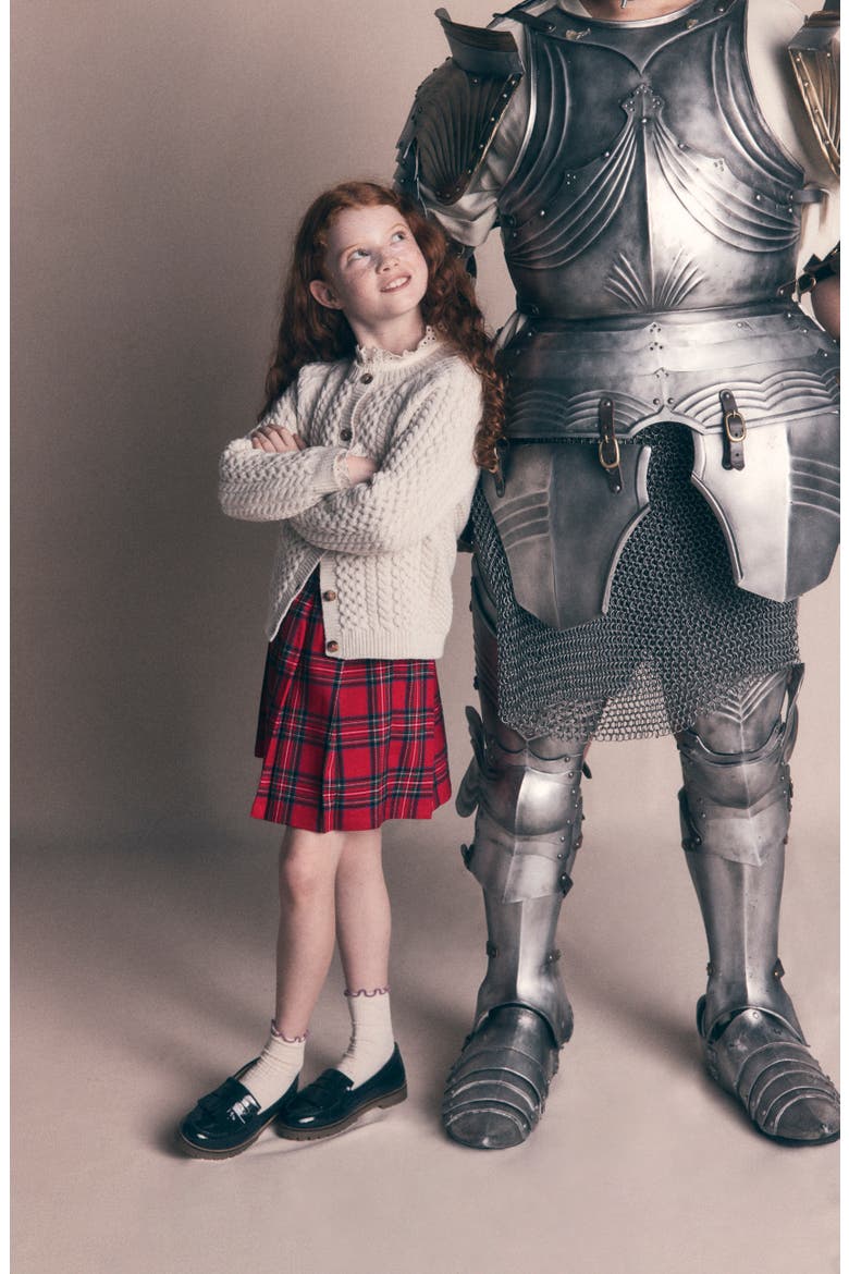 Kids' Pleated Miniskirt, Alternate, color, RED CHECK