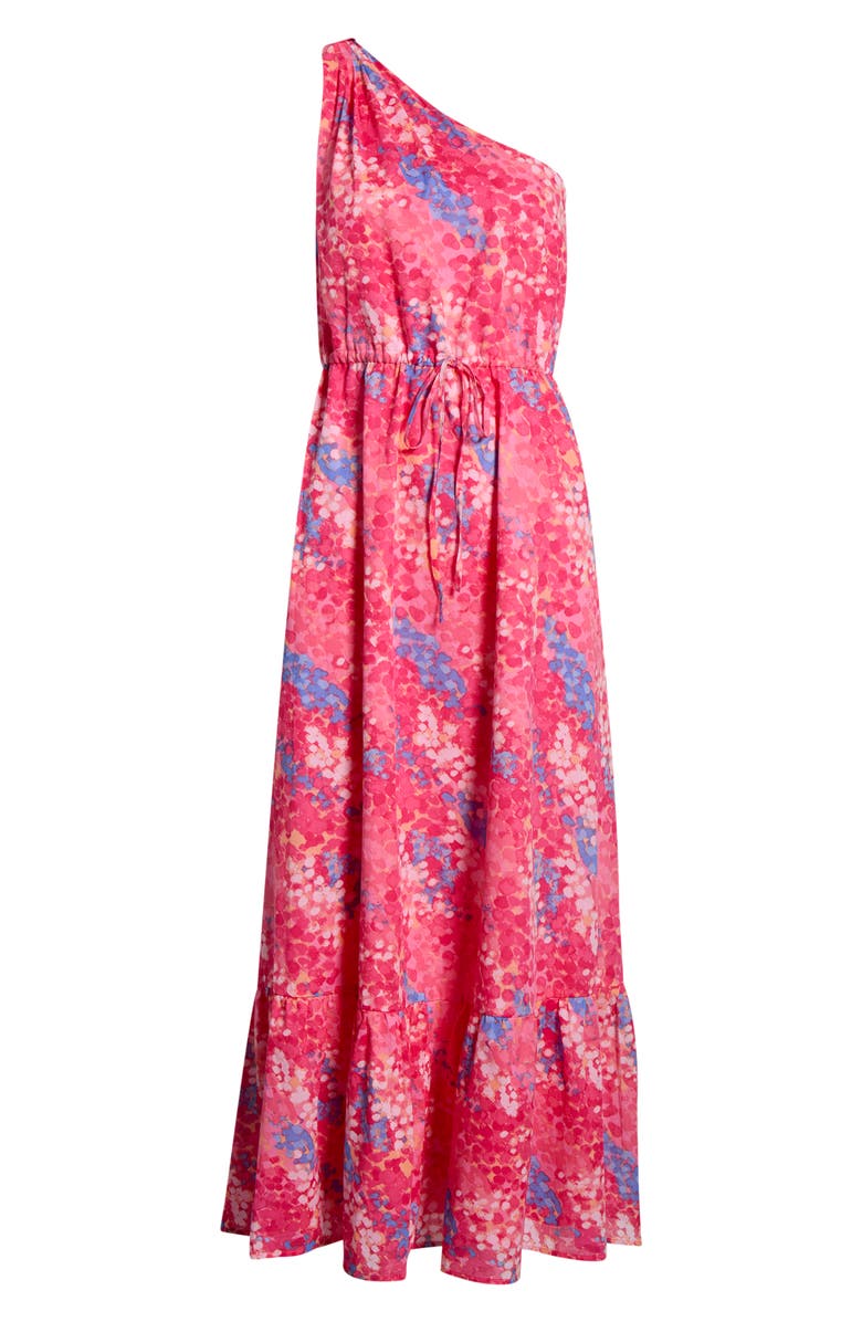 SUGARLIPS Leah Abstract Elya One Shoulder Maxi Dress, Main, color, 