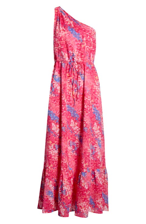 Leah Abstract Elya One Shoulder Maxi Dress