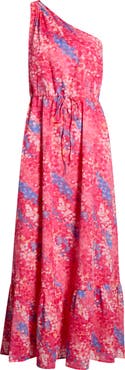 SUGARLIPS Leah Abstract Elya One Shoulder Maxi Dress