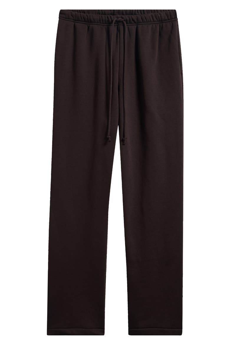 Fleece Lounge Straight Leg Pants, Main, color, DARK ROAST