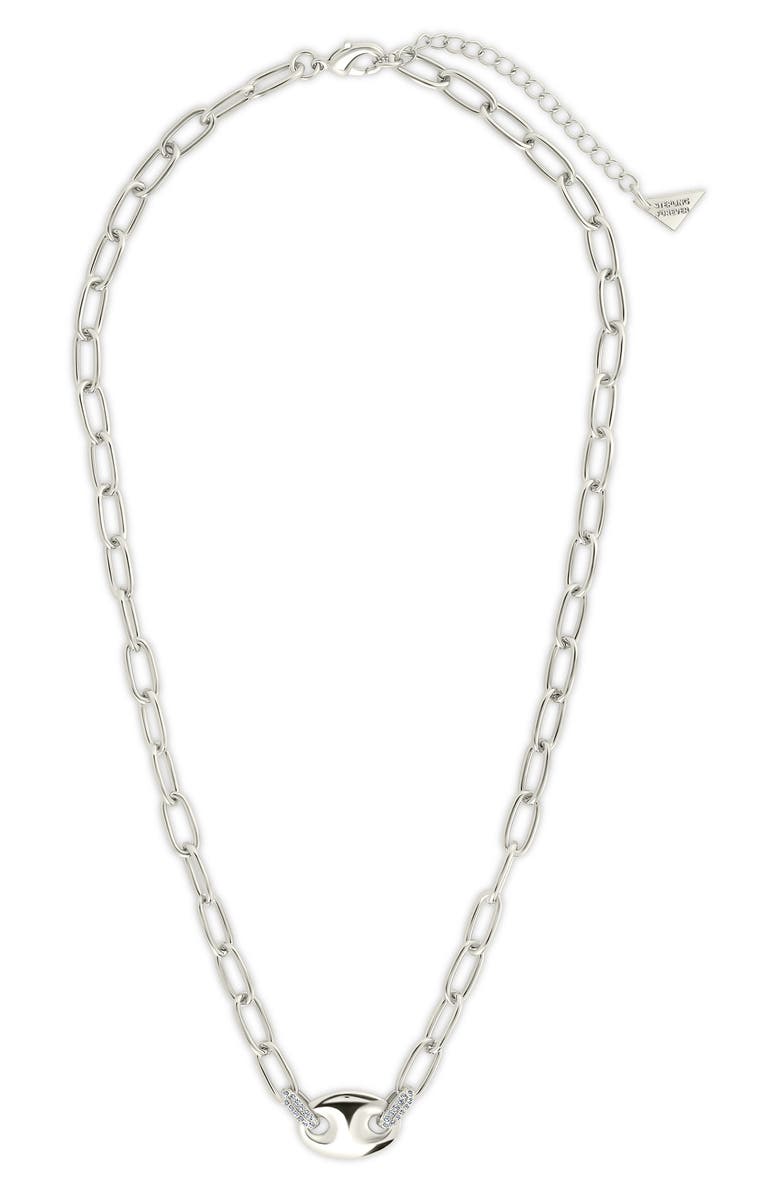 Sterling Forever Bliss Anchor Chain Necklace, Alternate, color, Silver