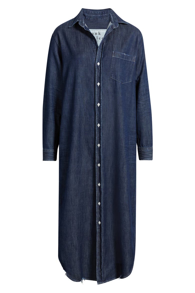 Rory Long Sleeve Denim Maxi Shirtdress, Alternate, color, DARK VINTAGE WASH