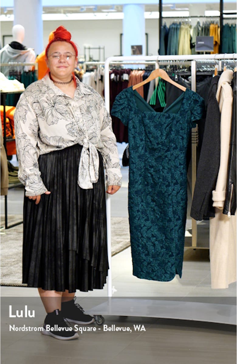 Floral Jacquard Sheath Dress, sales video thumbnail