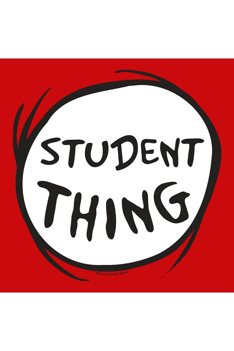 Boy's Dr. Seuss Student Thing Badge  Graphic T-Shirt, Alternate, color, Red