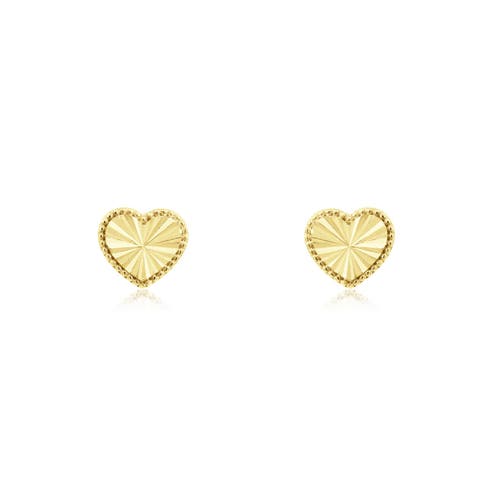 The Lovery Fine Jewelry Fluted Gold Heart Stud Earrings In Gold