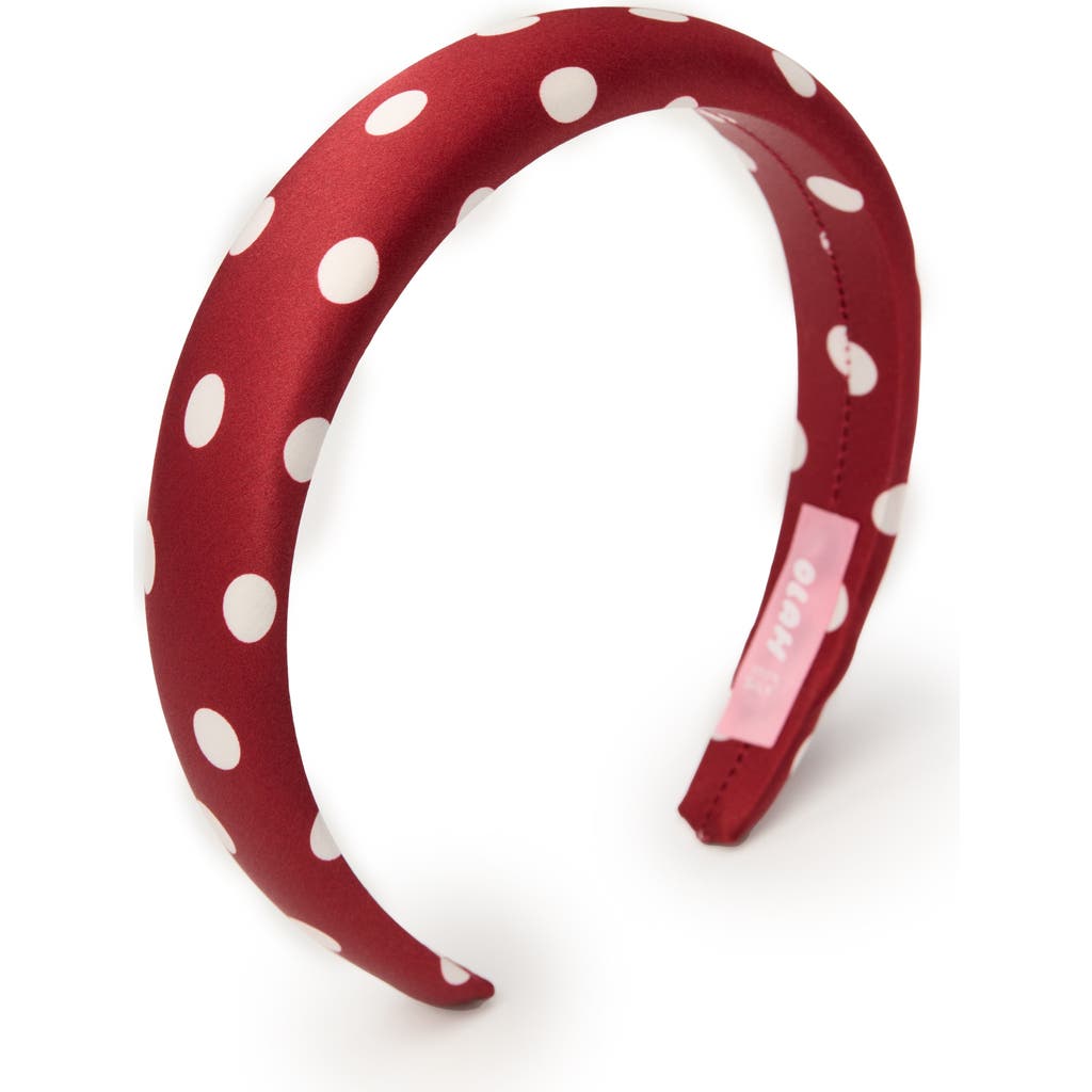 OLAH Polka Dot Silk Headband in Red at Nordstrom