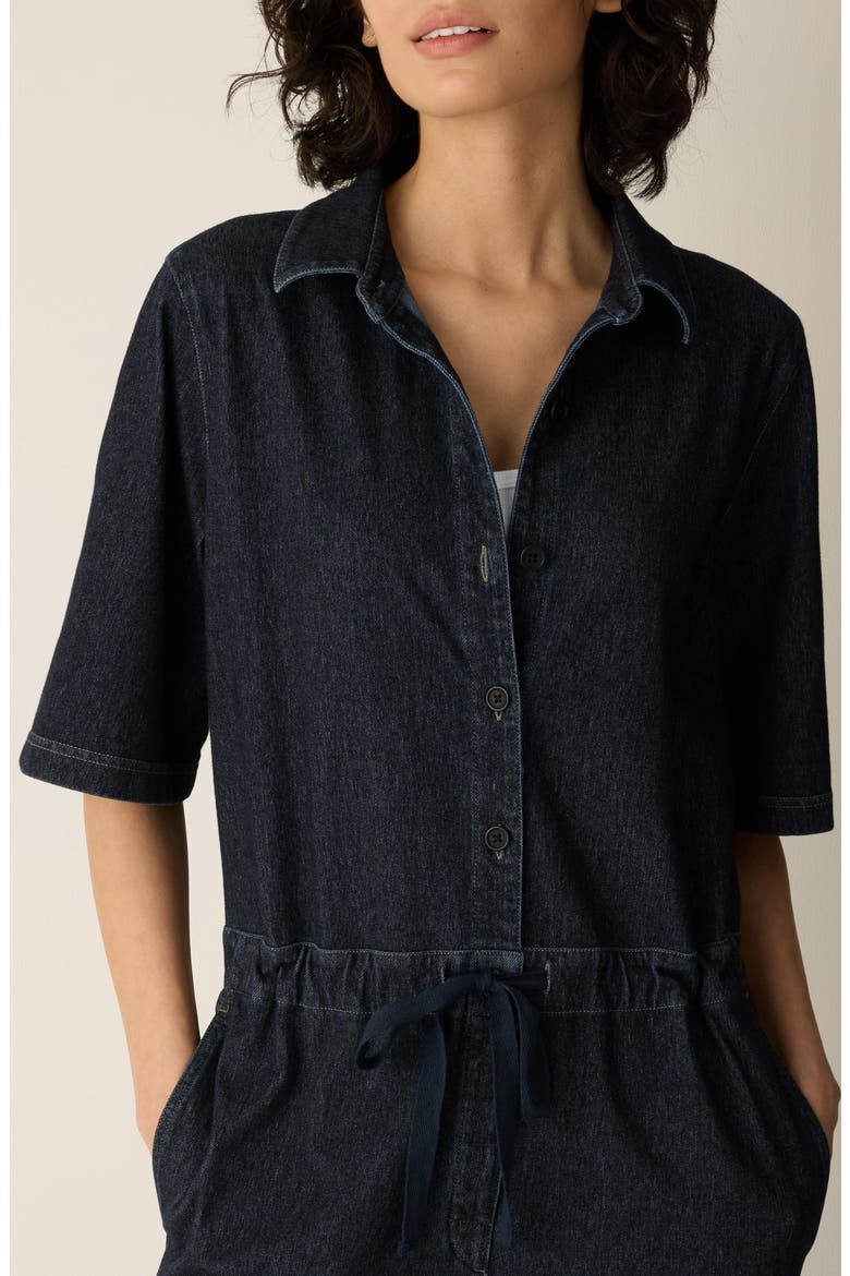 Organic Cotton Stretch Ankle Jumpsuit, Alternate, color, DARK WASH