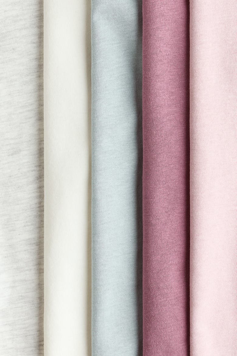 5-pack T-shirts, Alternate, color, Pink/white