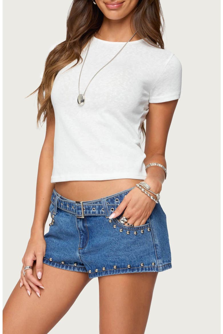 Nikkey Semisheer Crop T-Shirt, Alternate, color, WHITE