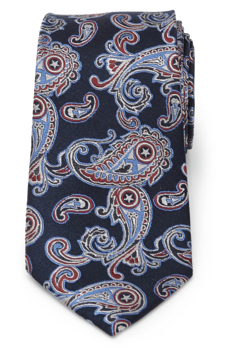 Cufflinks, Inc. Captain America Paisley Silk Tie, Main, color, 