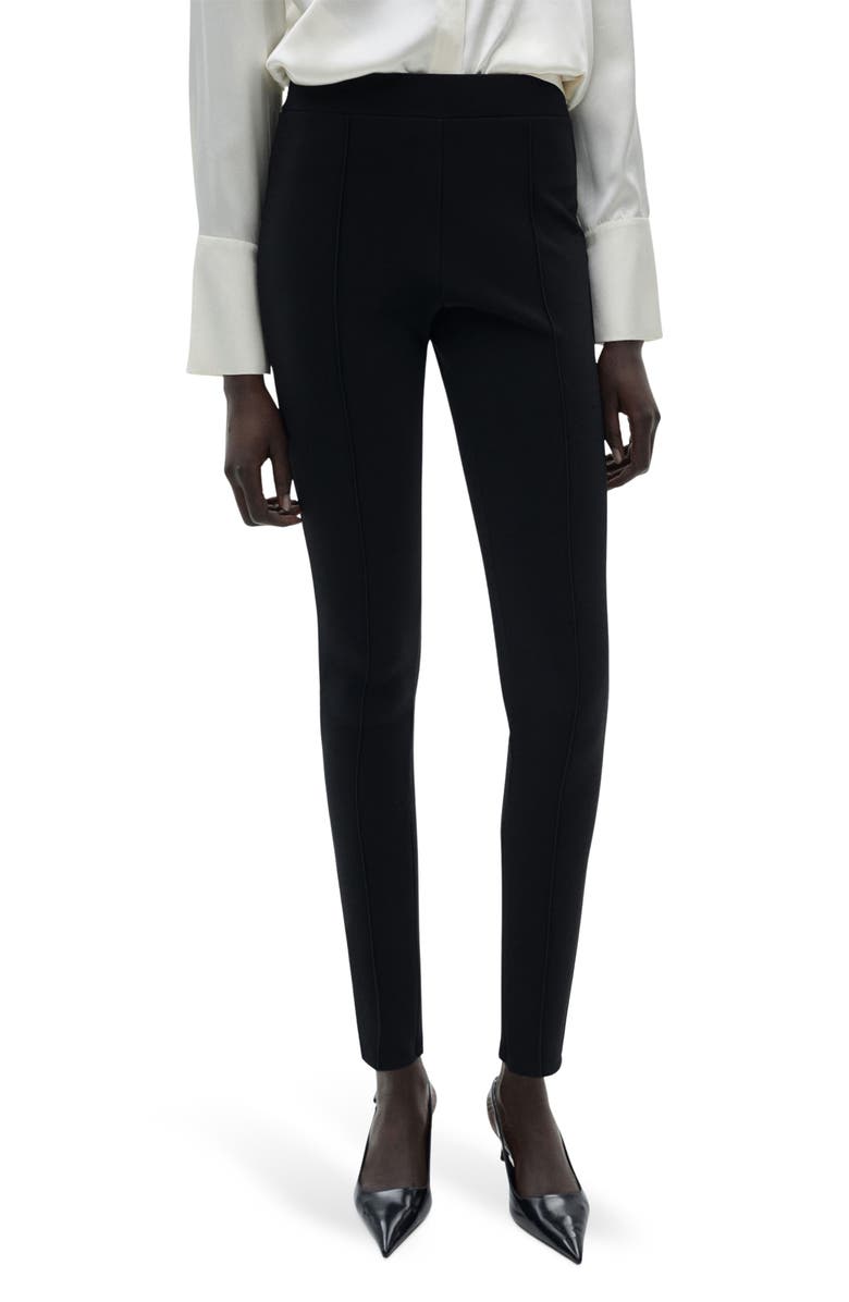 MANGO Seamed Leggings, Main, color, Black