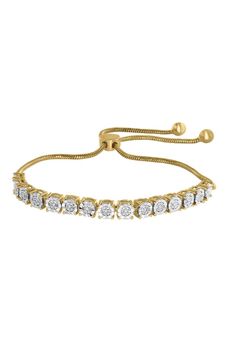 Two-Tone Bright Cut Diamond Slider Bracelet - 0.09ct., Main, color, GOLD MULTI