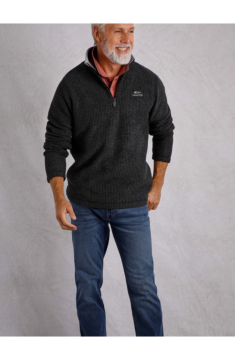 Weird Fish Newark 1/4 Zip Grid Fleece, Alternate, color, Washed Black